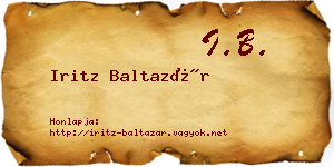 Iritz Baltazár névjegykártya